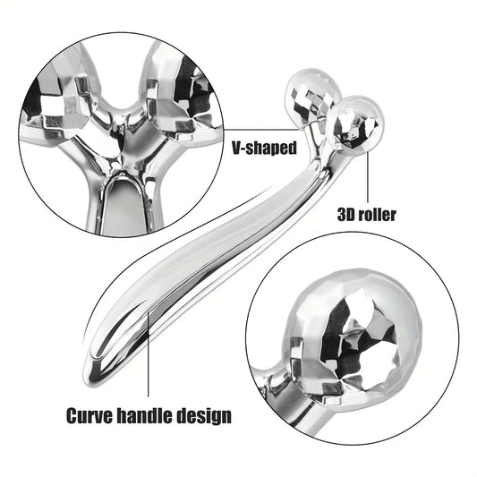 3D Face Roller & Gua Sha Set for Lifting, Contouring & Depuffing