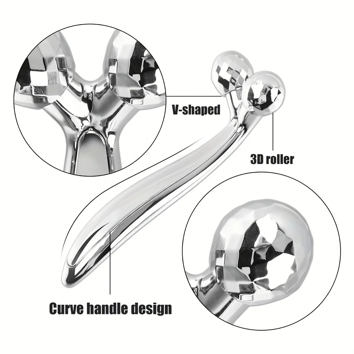 3D Face Roller & Gua Sha Set for Lifting, Contouring & Depuffing