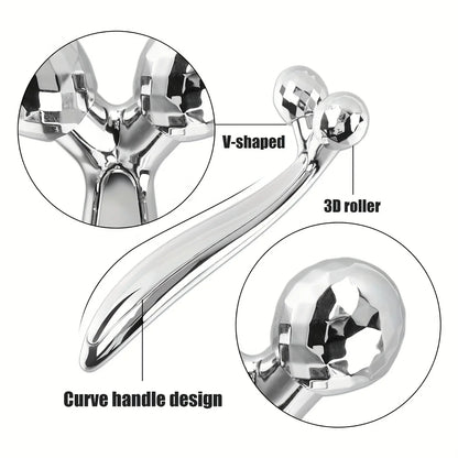 3D Face Roller & Gua Sha Set for Lifting, Contouring & Depuffing
