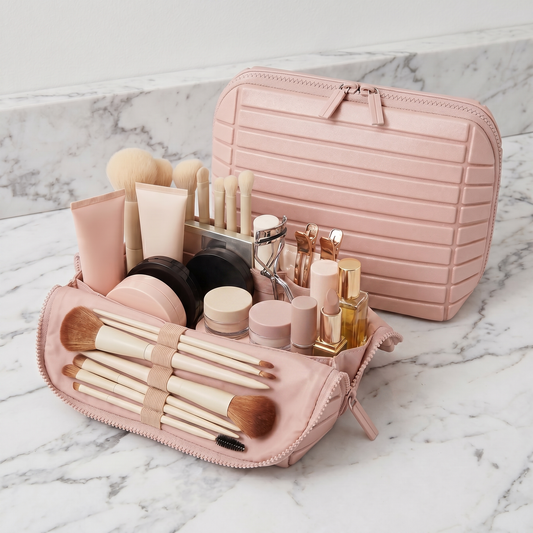The Glow Case | Structured  Foldable Makeup & Skincare Organizer