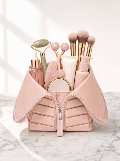 The Glow Case | Structured  Foldable Makeup & Skincare Organizer